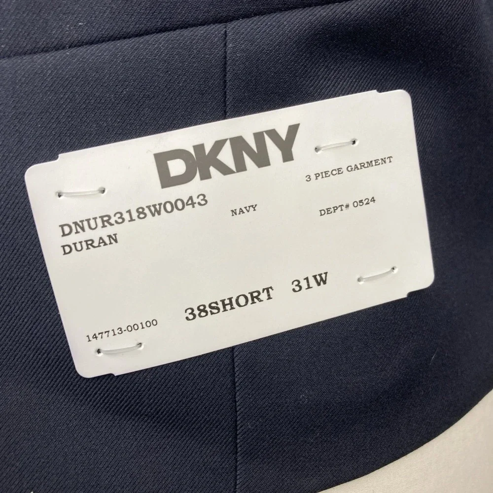DKNY Mens Modern fit 2-pc Suit Jacket Vest 38S‎ Navy No Pants